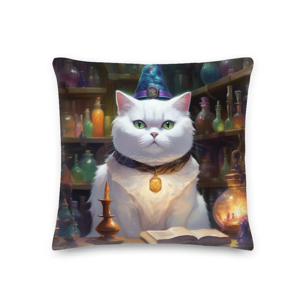 PugMug Custom White British Shorthair Cat Premium Pillow