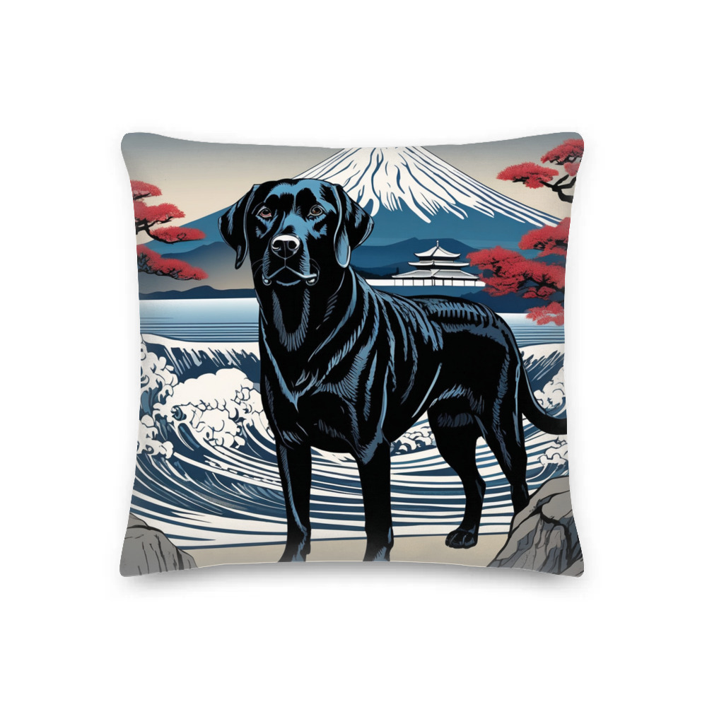 PugMug Custom Black Labrador Retriever Premium Pillow