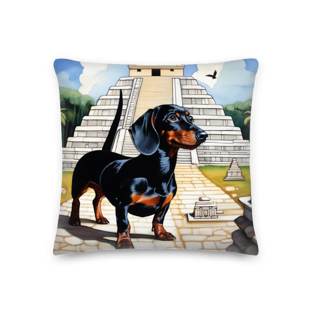 PugMug Custom Black Dachshund Premium Pillow