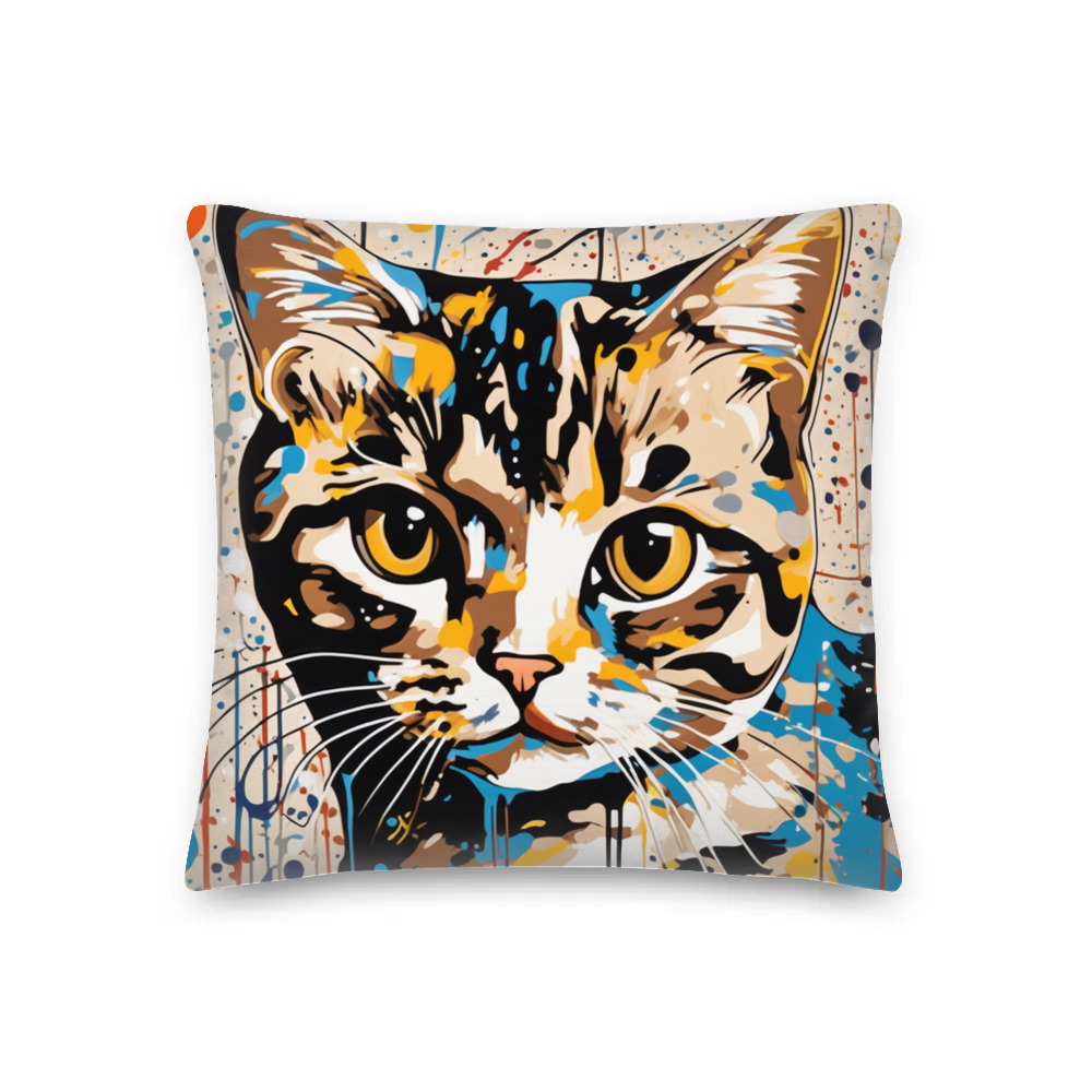 PugMug Custom Tabby Scottish Fold Cat Premium Pillow