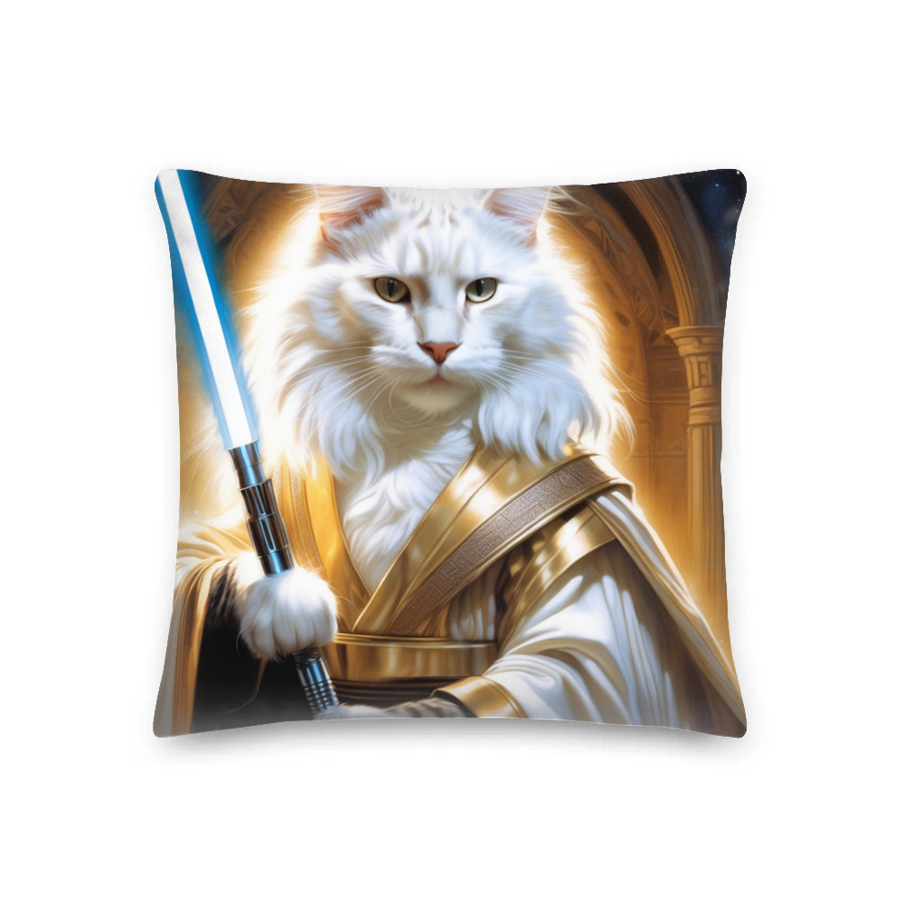 PugMug Custom White Maine Coon Cat Premium Pillow