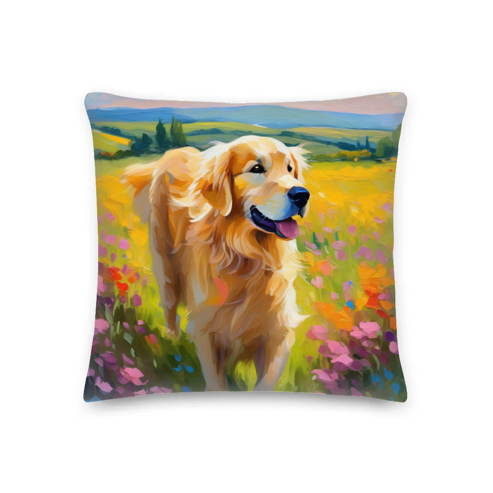 PugMug Custom Golden Retriever Premium Pillow