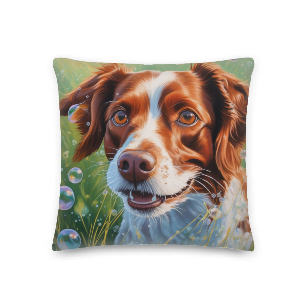 PugMug Custom Brittany Dog Premium Pillow