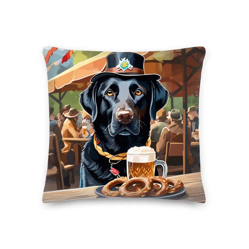 PugMug Custom Black Labrador Retriever Premium Pillow