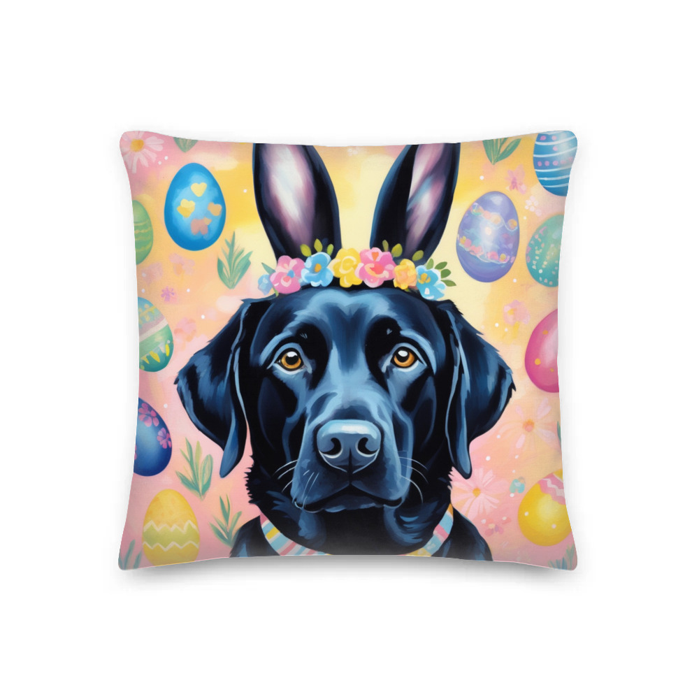 PugMug Custom Black Labrador Retriever Premium Pillow