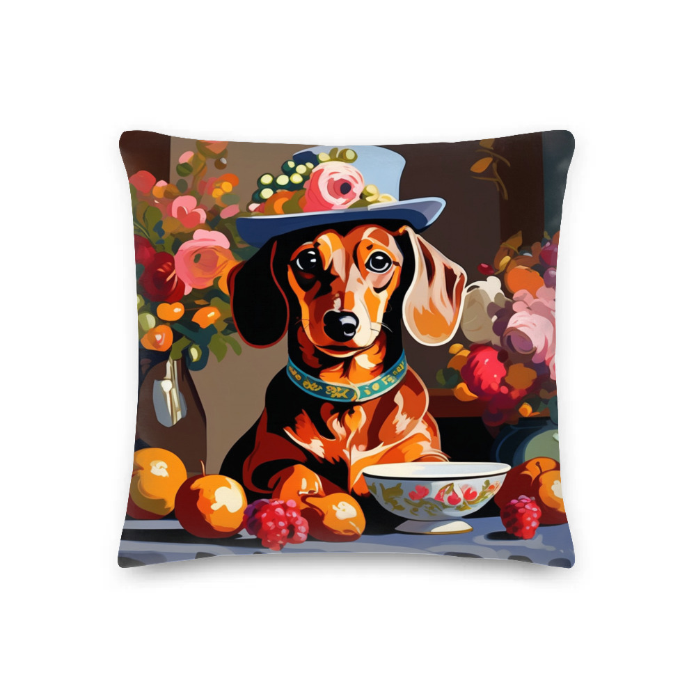PugMug Custom Tan Dachshund Premium Pillow