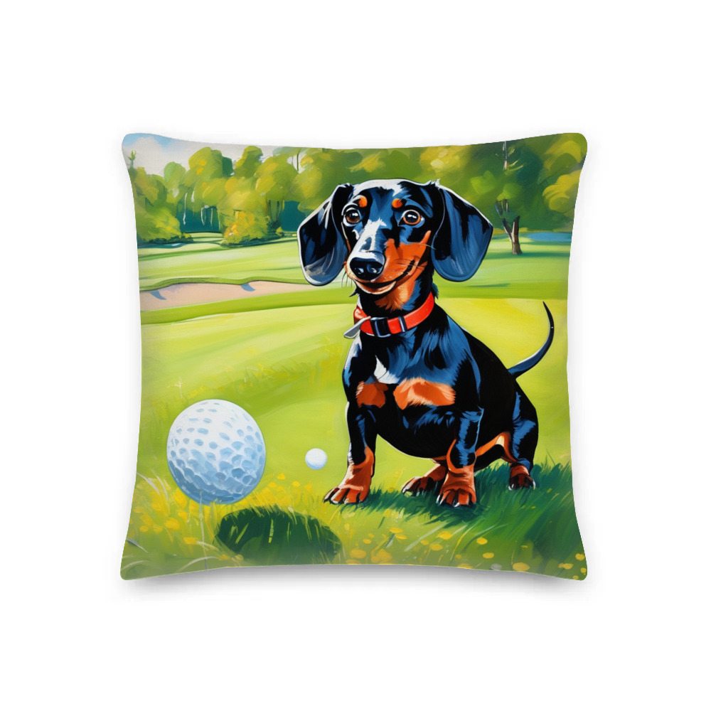 PugMug Custom Black Dachshund Premium Pillow