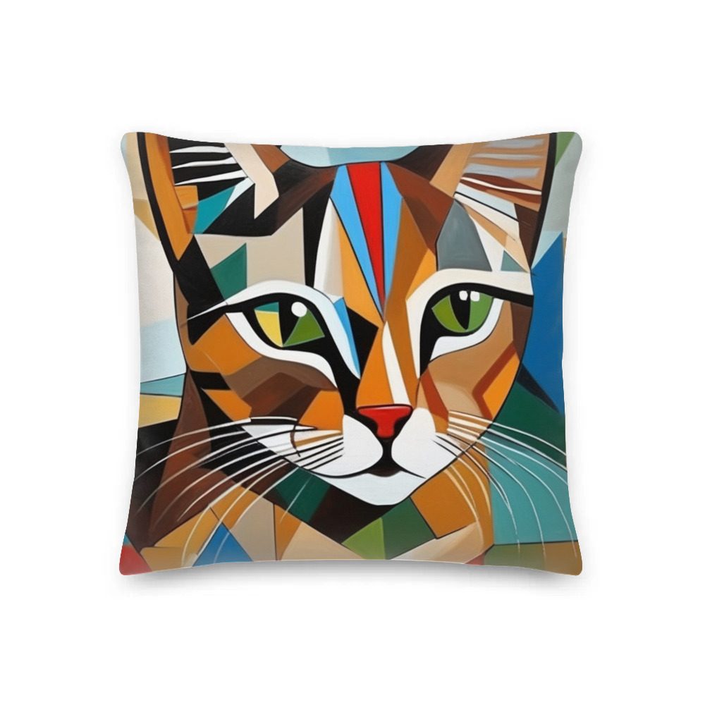 PugMug Custom Tabby Abyssinian Cat Premium Pillow