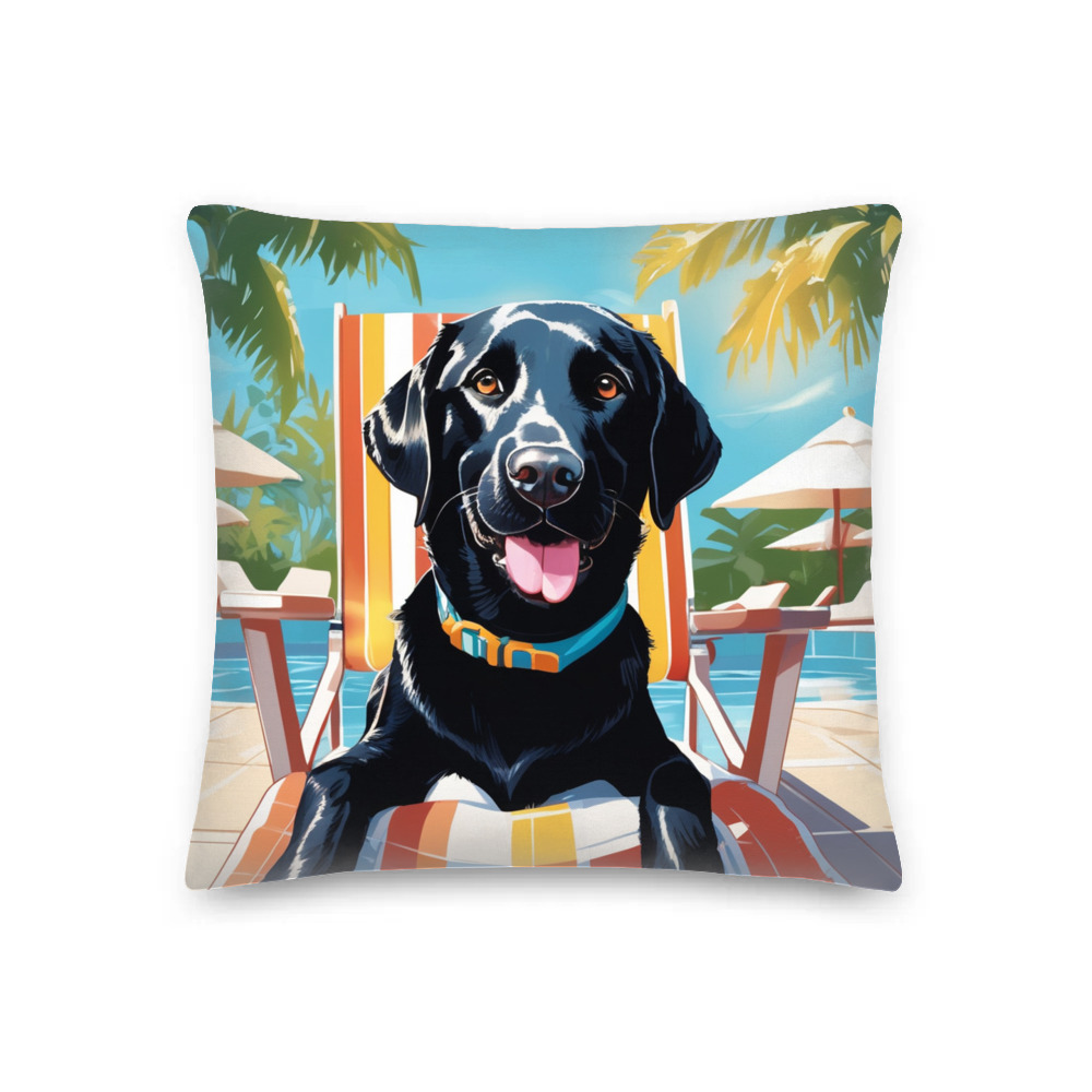 PugMug Custom Black Labrador Retriever Premium Pillow