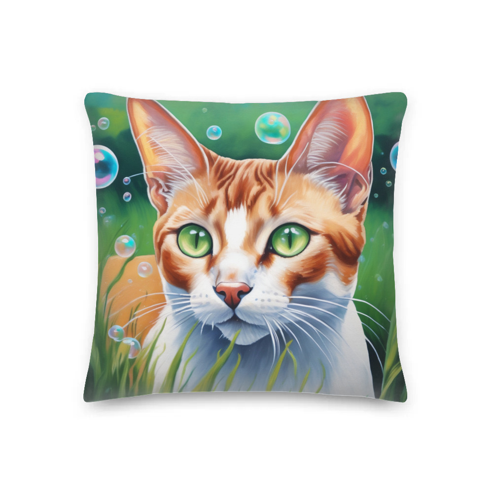 PugMug Custom White Abyssinian Cat Premium Pillow