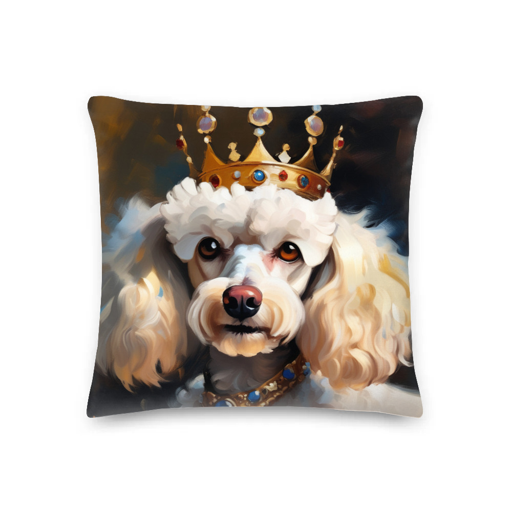 PugMug Custom White Poodle Premium Pillow