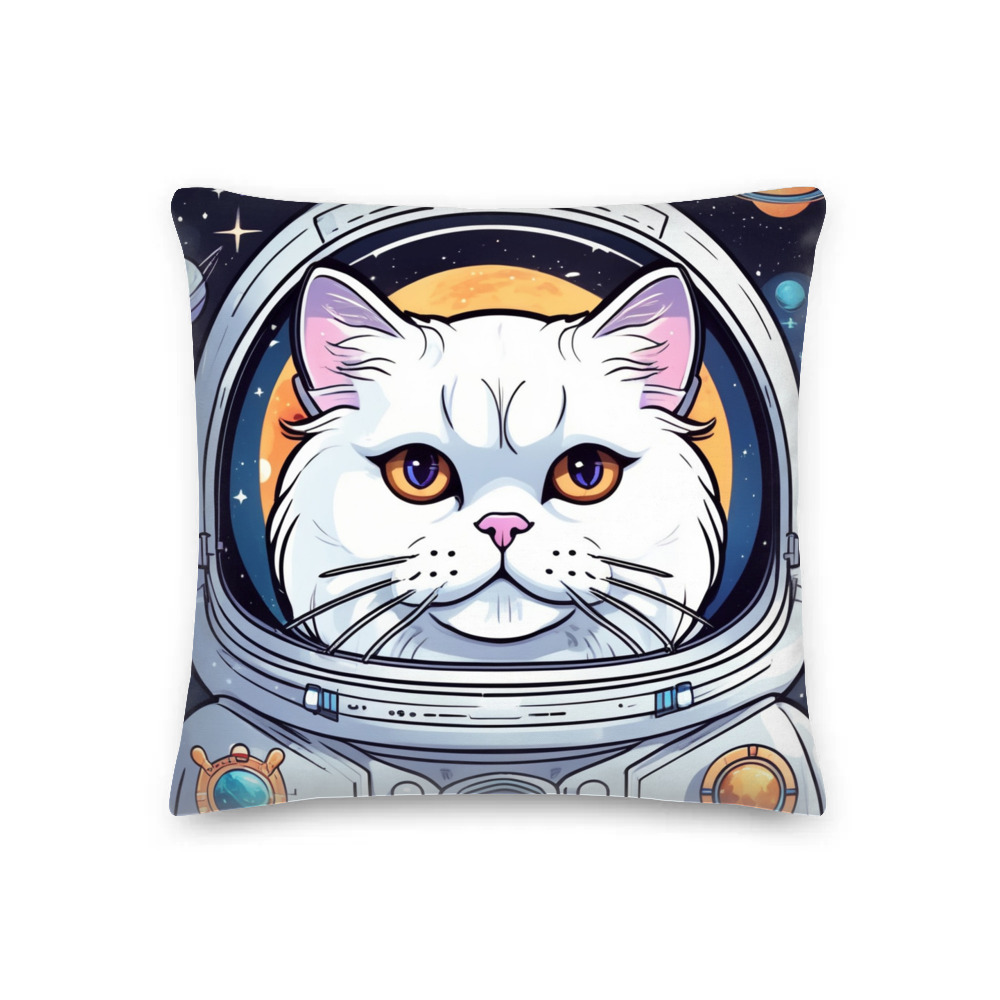 PugMug Custom White Persian Cat Premium Pillow