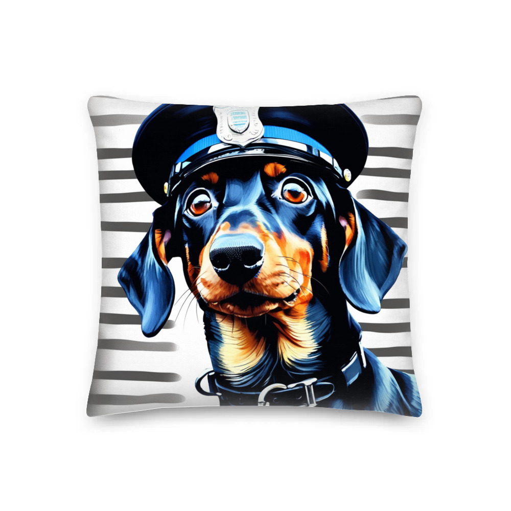 PugMug Custom Black Dachshund Premium Pillow