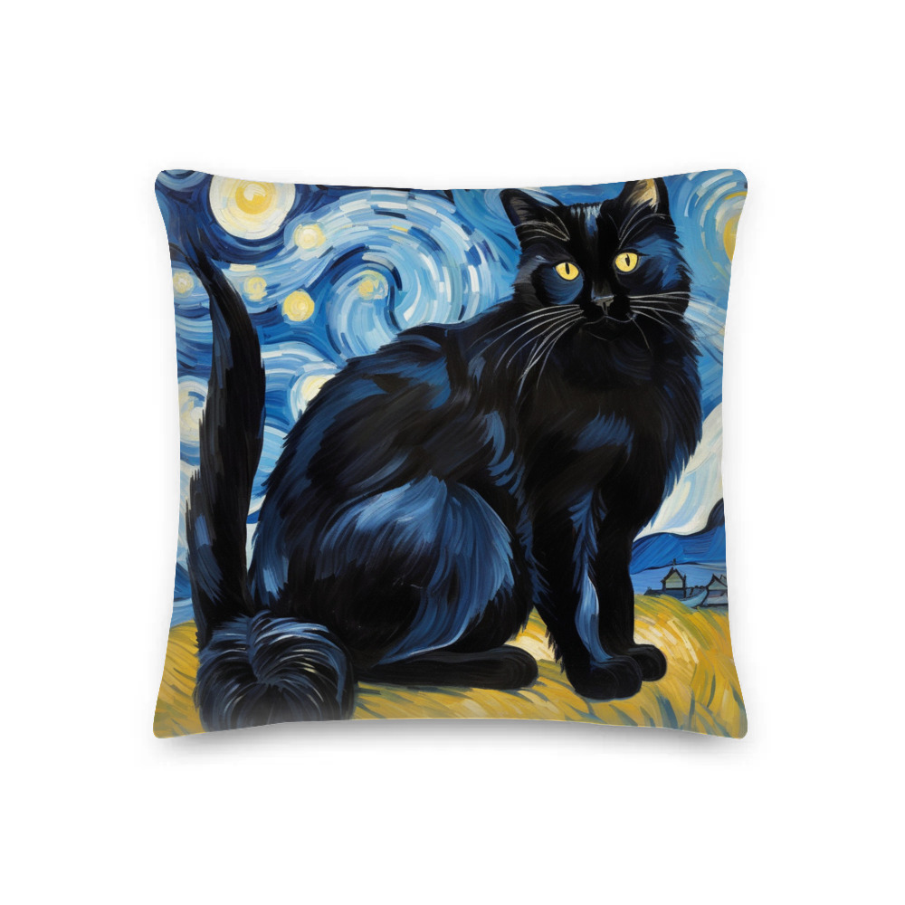 PugMug Custom Black Ragdoll Cat Premium Pillow