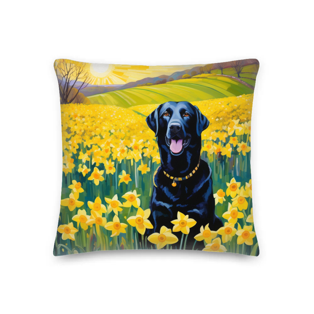 PugMug Custom Black Labrador Retriever Premium Pillow