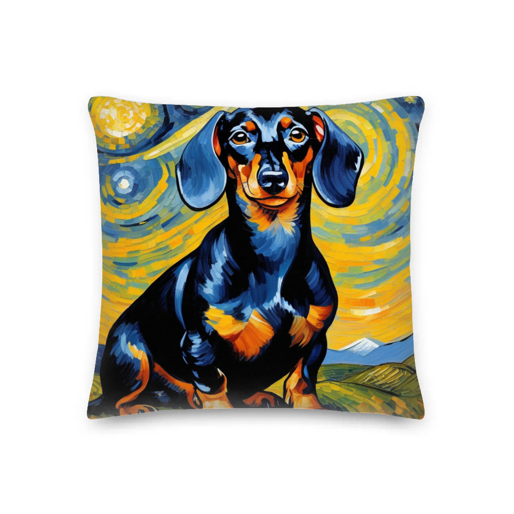 PugMug Custom Black Dachshund Premium Pillow