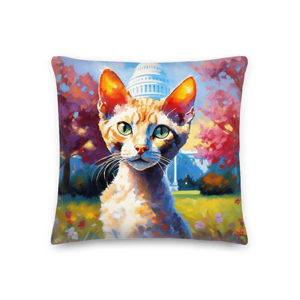 PugMug Custom Tabby Devon Rex Cat Premium Pillow