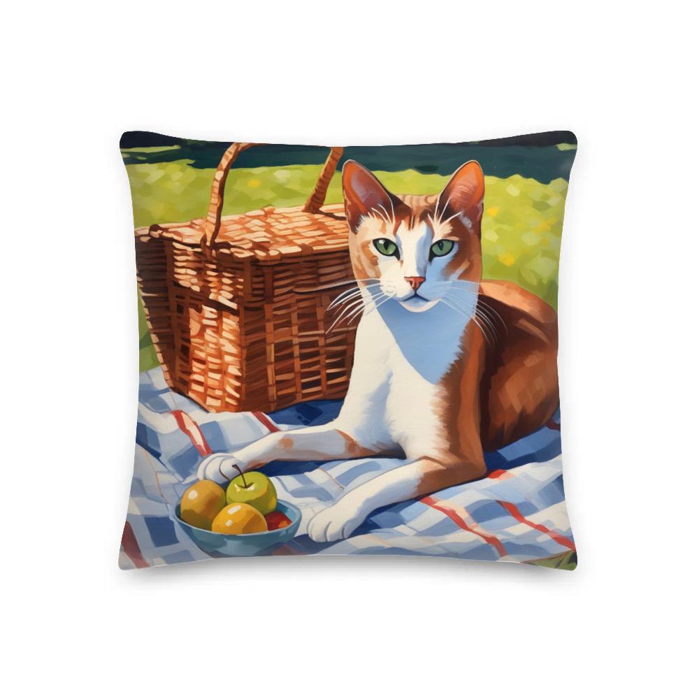 PugMug Custom White Abyssinian Cat Premium Pillow