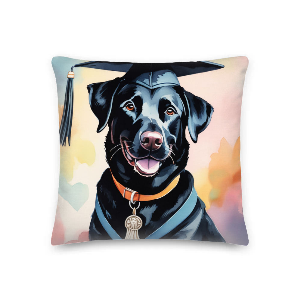 PugMug Custom Black Labrador Retriever Premium Pillow