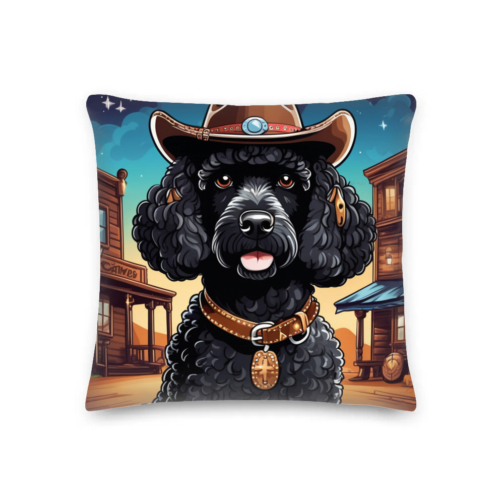 PugMug Custom Black Poodle Premium Pillow