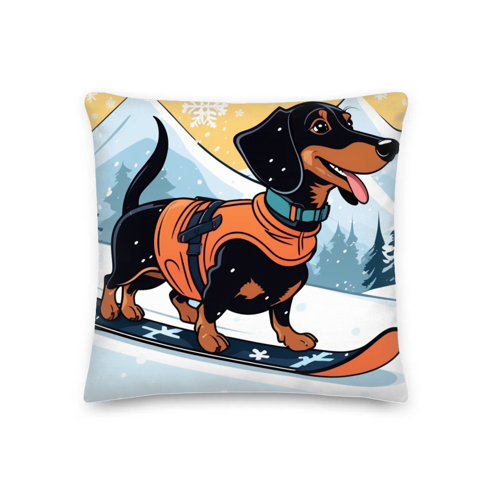 PugMug Custom Black Dachshund Premium Pillow