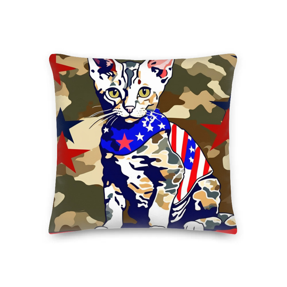 PugMug Custom Tabby Devon Rex Cat Premium Pillow