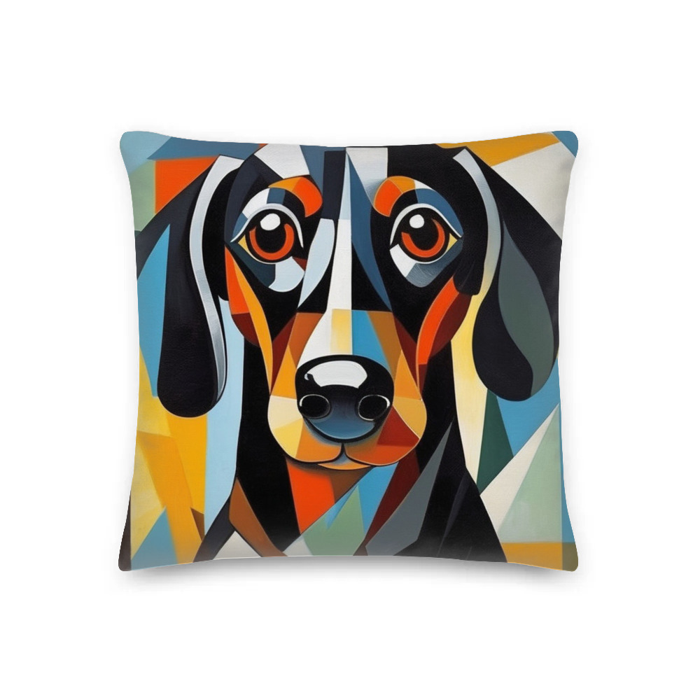 PugMug Custom Black Dachshund Premium Pillow