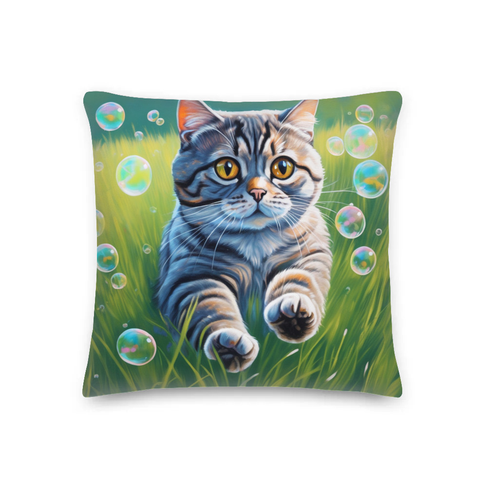 PugMug Custom Tabby Scottish Fold Cat Premium Pillow