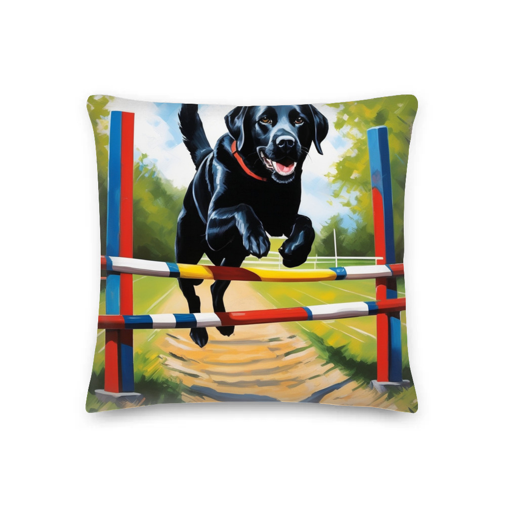PugMug Custom Black Labrador Retriever Premium Pillow