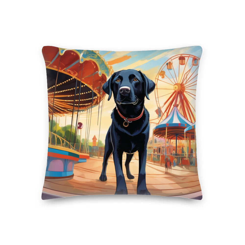 PugMug Custom Black Labrador Retriever Premium Pillow