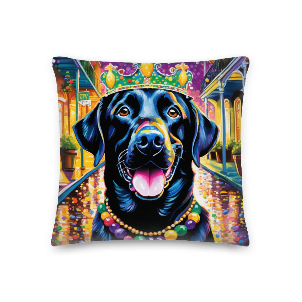 PugMug Custom Black Labrador Retriever Premium Pillow