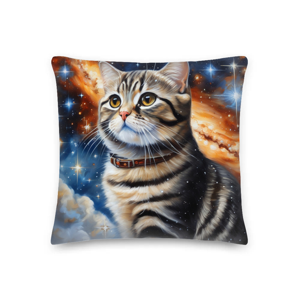 PugMug Custom Tabby Scottish Fold Cat Premium Pillow