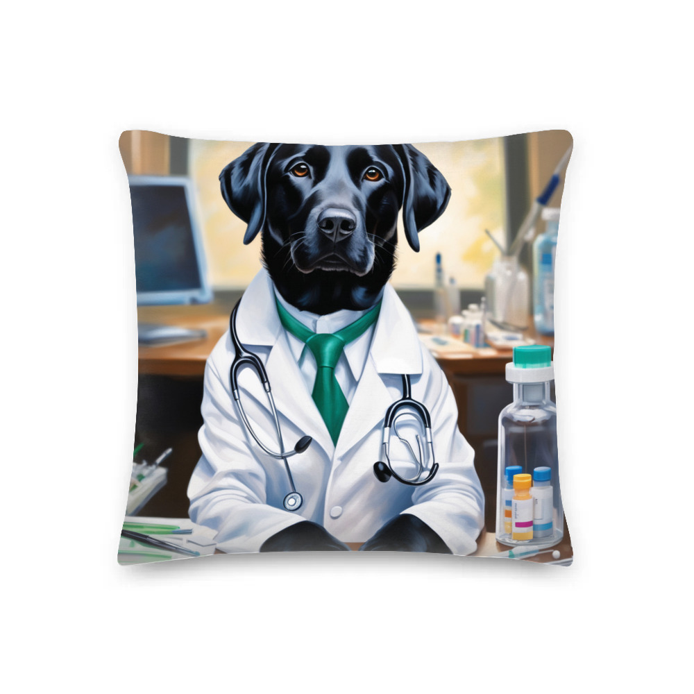 PugMug Custom Black Labrador Retriever Premium Pillow