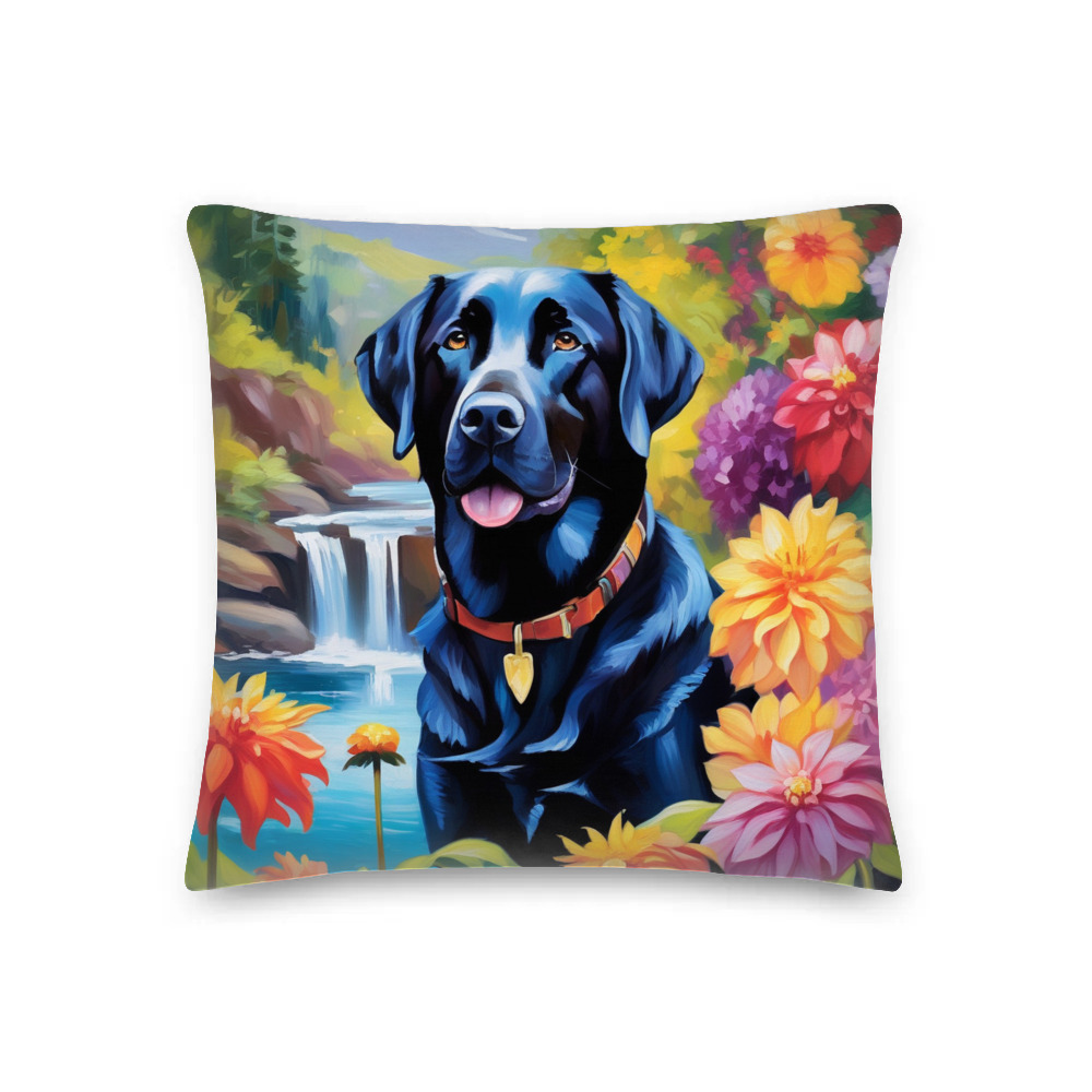 PugMug Custom Black Labrador Retriever Premium Pillow