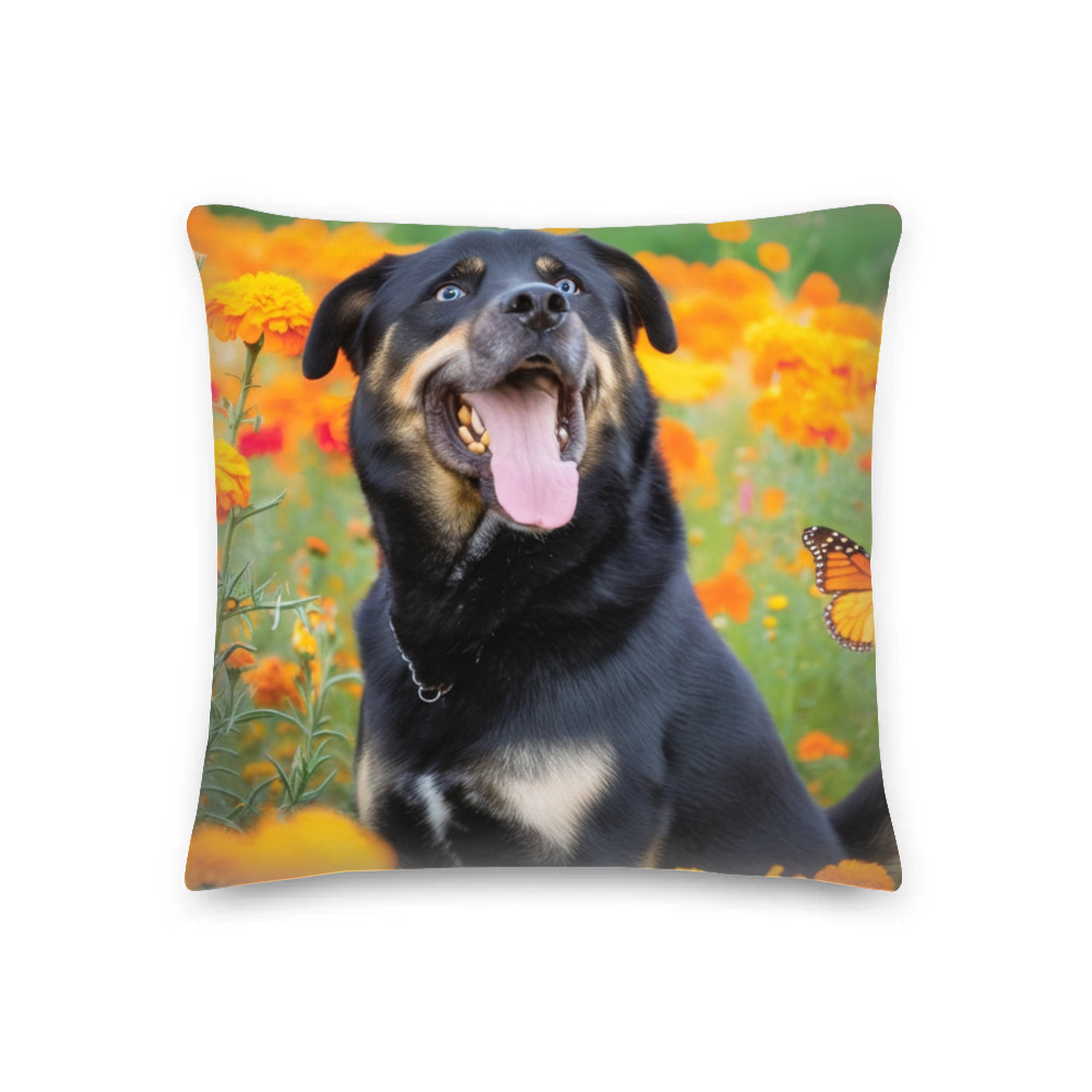 PugMug Custom Blue Premium Pillow