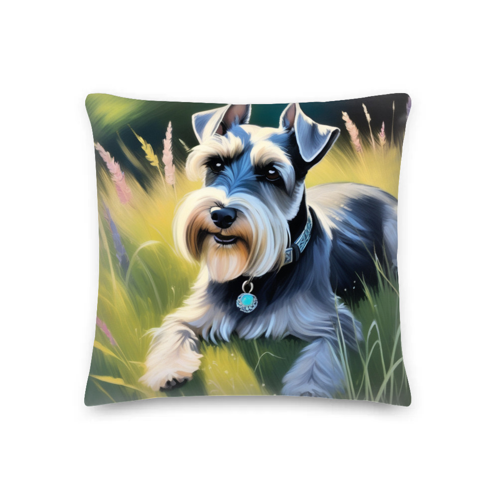 PugMug Custom Miniature Schnauzer Premium Pillow