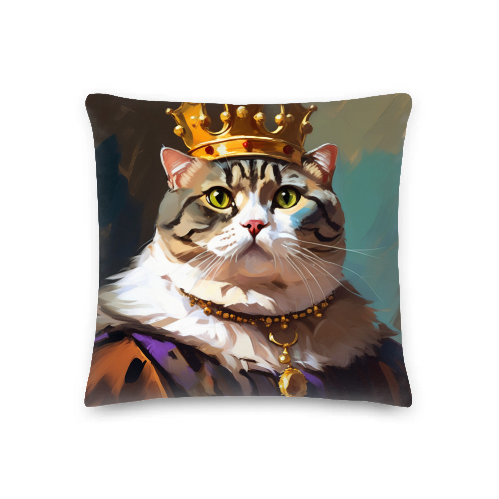 PugMug Custom Tabby Scottish Fold Cat Premium Pillow