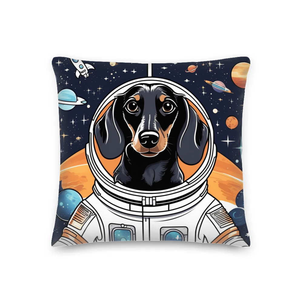 PugMug Custom Black Dachshund Premium Pillow