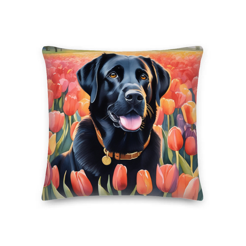 PugMug Custom Black Labrador Retriever Premium Pillow