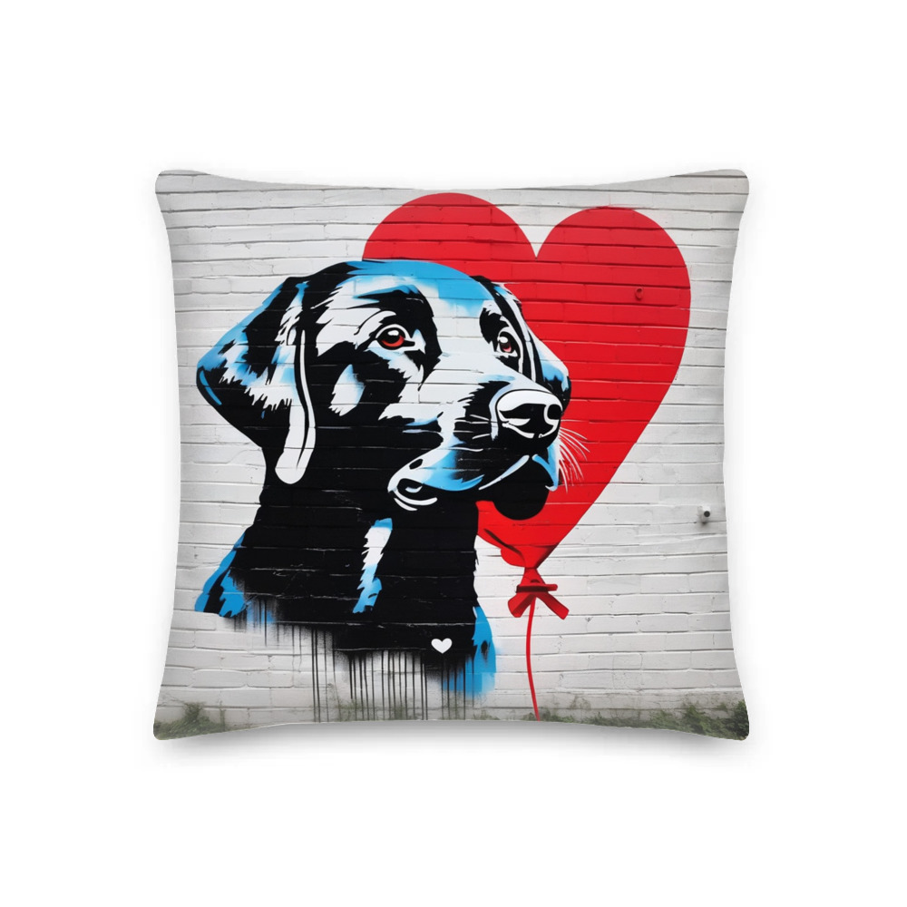 PugMug Custom Black Labrador Retriever Premium Pillow