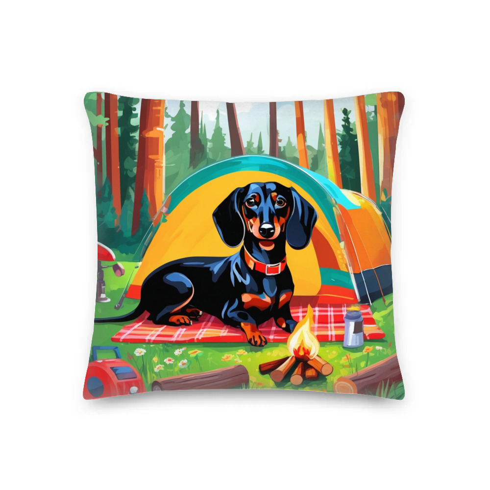 PugMug Custom Black Dachshund Premium Pillow