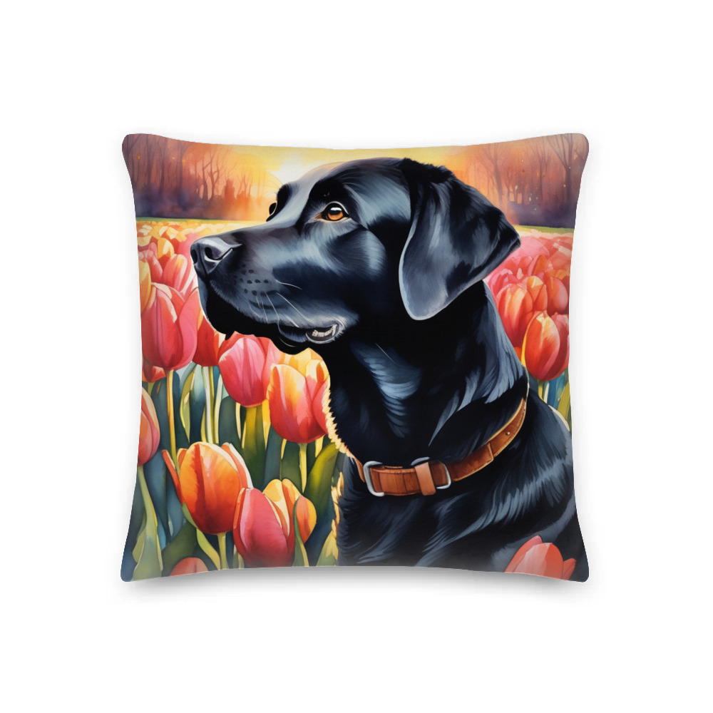 PugMug Custom Black Labrador Retriever Premium Pillow