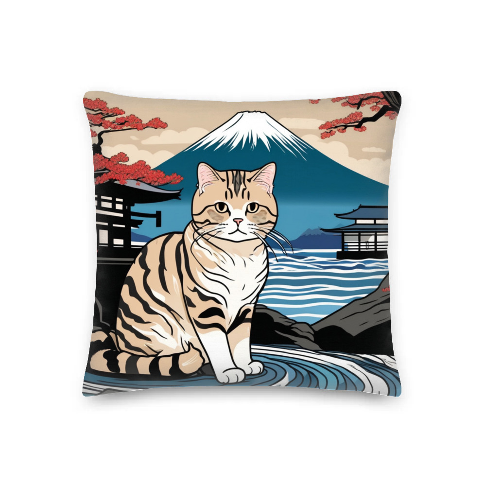 PugMug Custom Tabby Scottish Fold Cat Premium Pillow