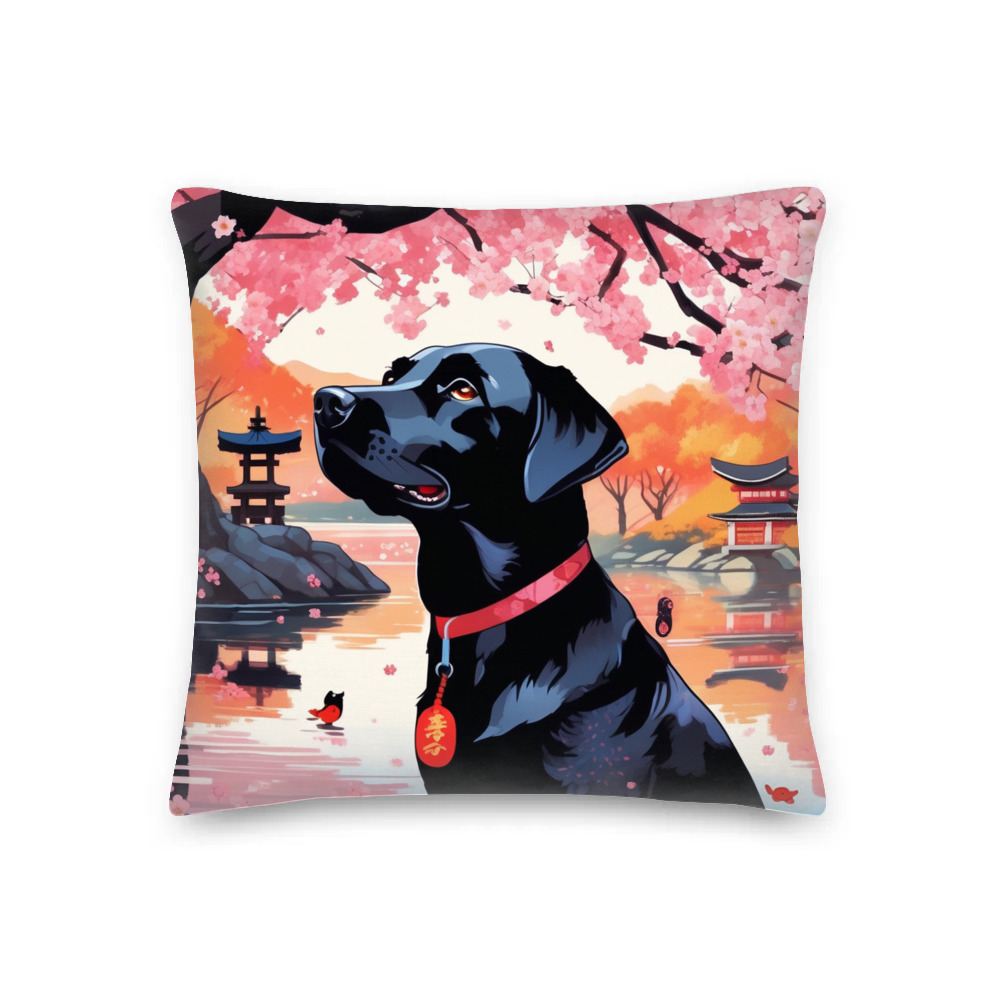PugMug Custom Black Labrador Retriever Premium Pillow