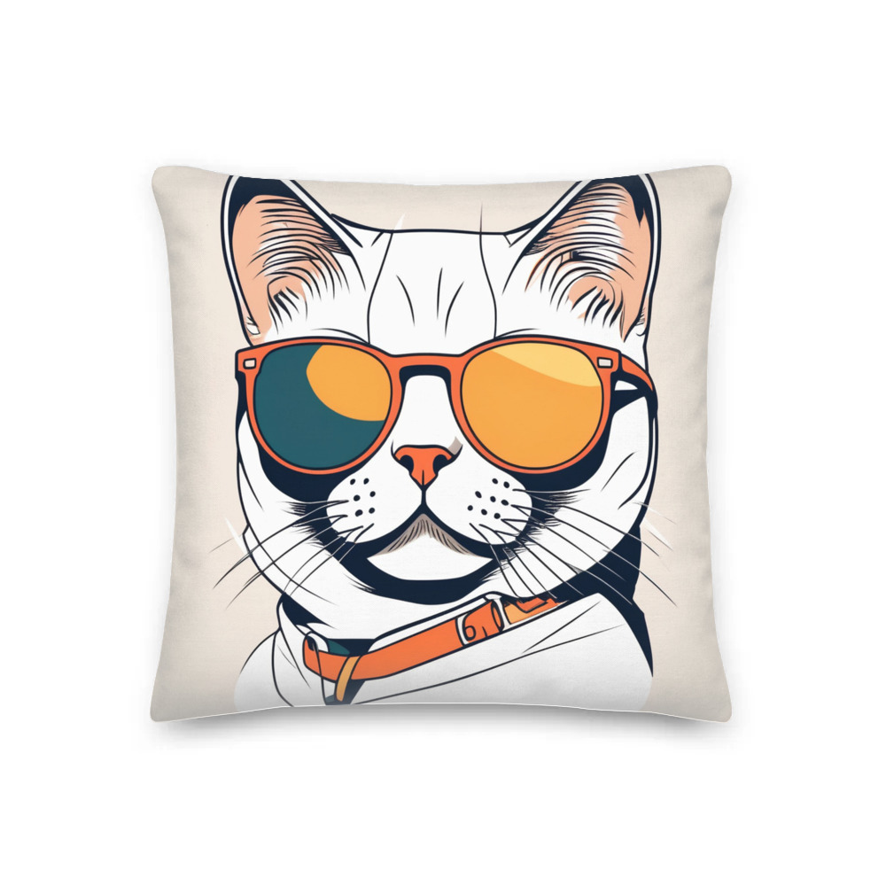 PugMug Custom White British Shorthair Cat Premium Pillow