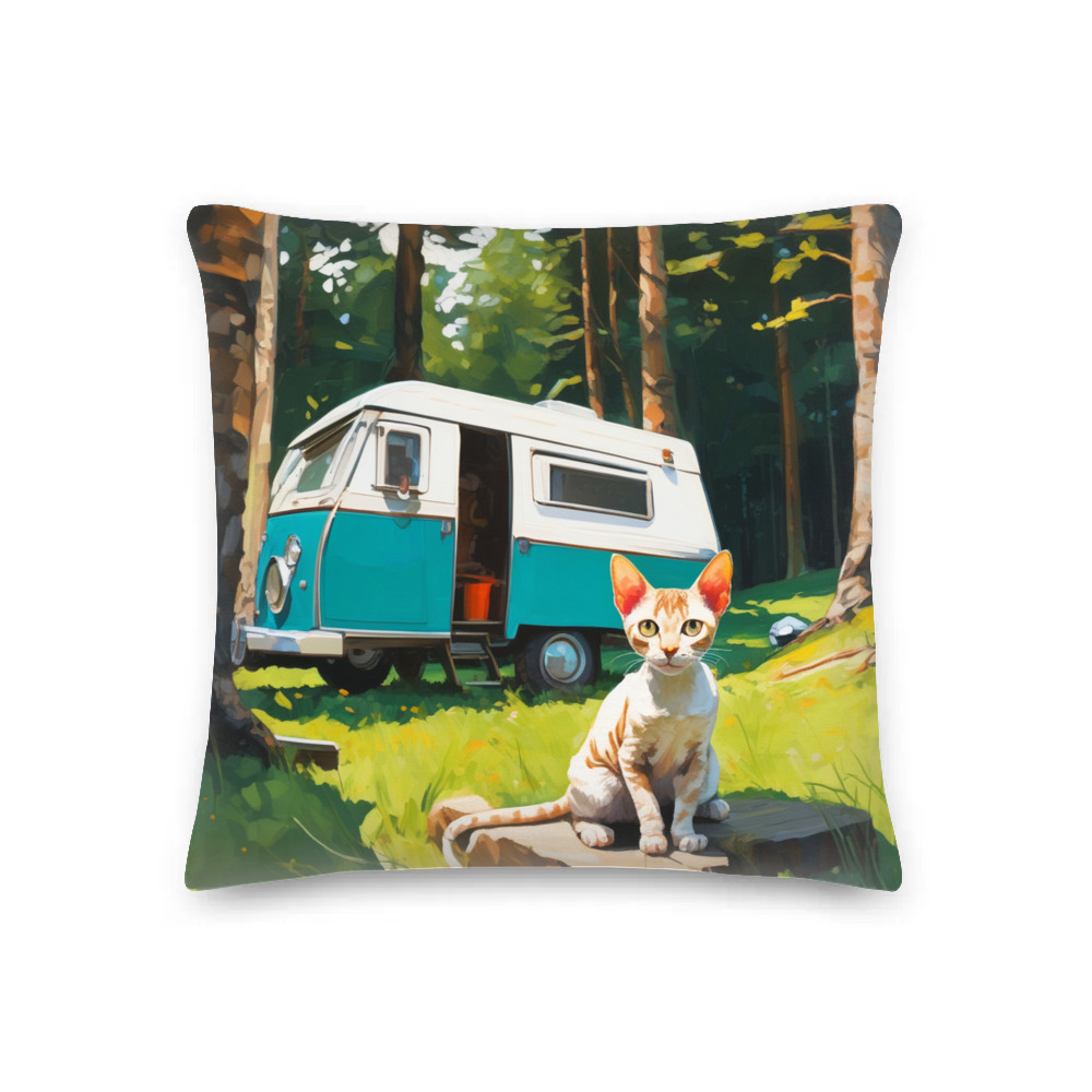 PugMug Custom Tabby Devon Rex Cat Premium Pillow