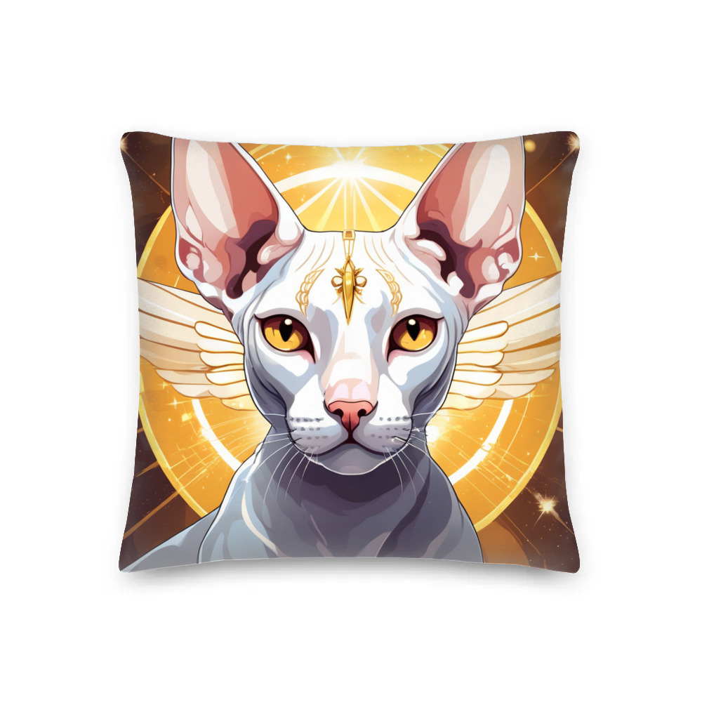 PugMug Custom White Sphynx Cat Premium Pillow
