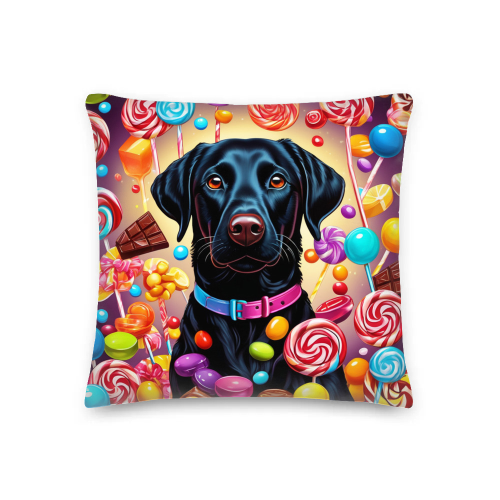 PugMug Custom Black Labrador Retriever Premium Pillow