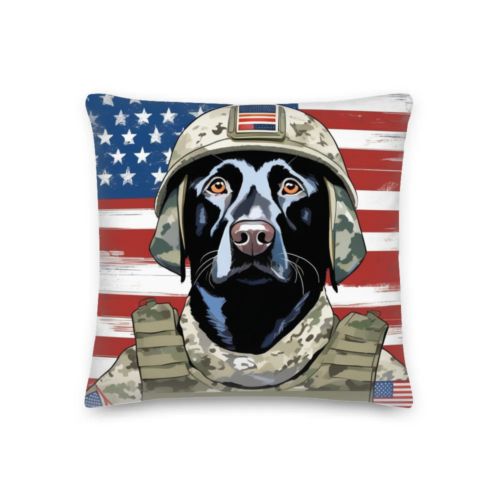 PugMug Custom Black Labrador Retriever Premium Pillow