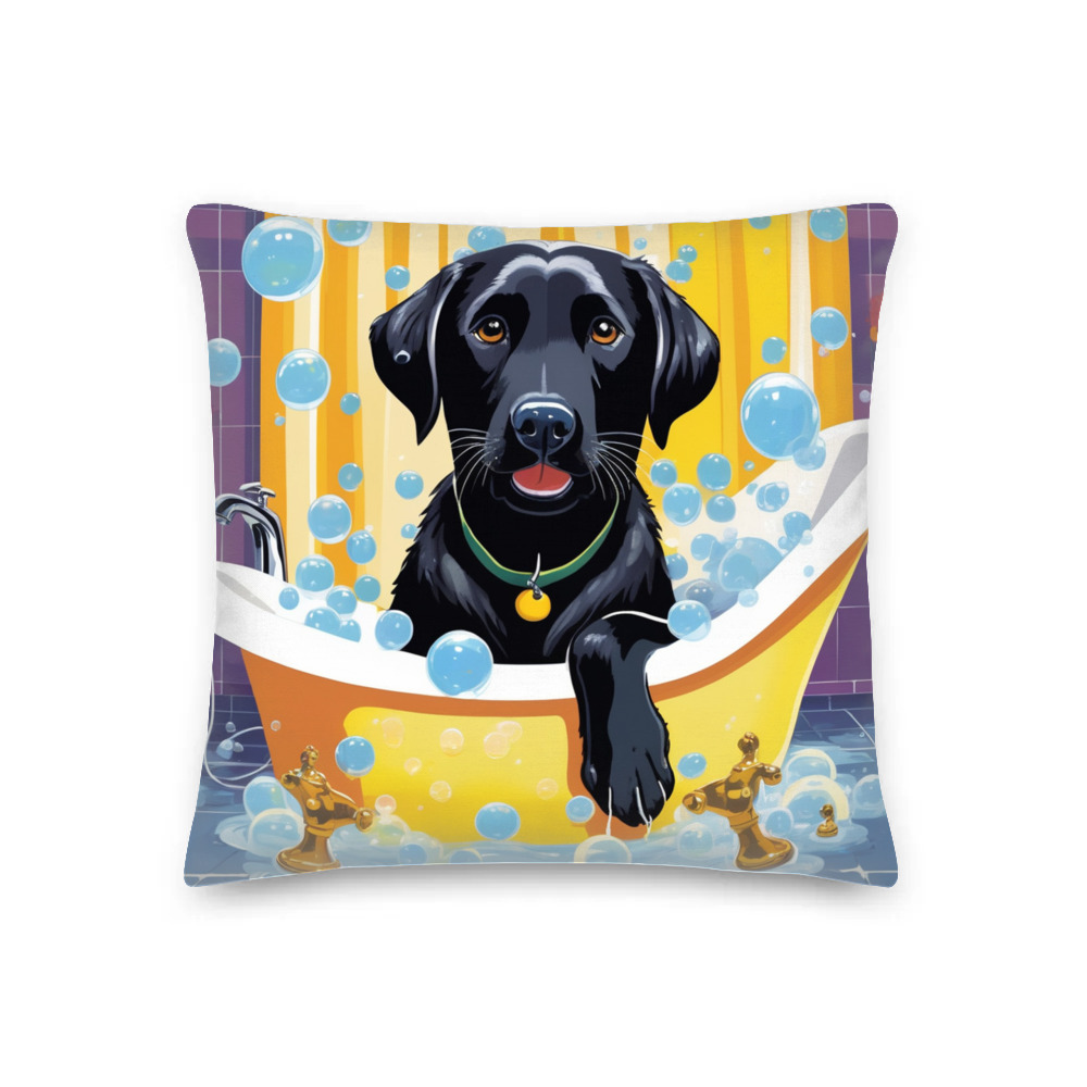 PugMug Custom Black Labrador Retriever Premium Pillow